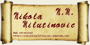 Nikola Milutinović vizit kartica